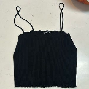 zara black wavy tank top